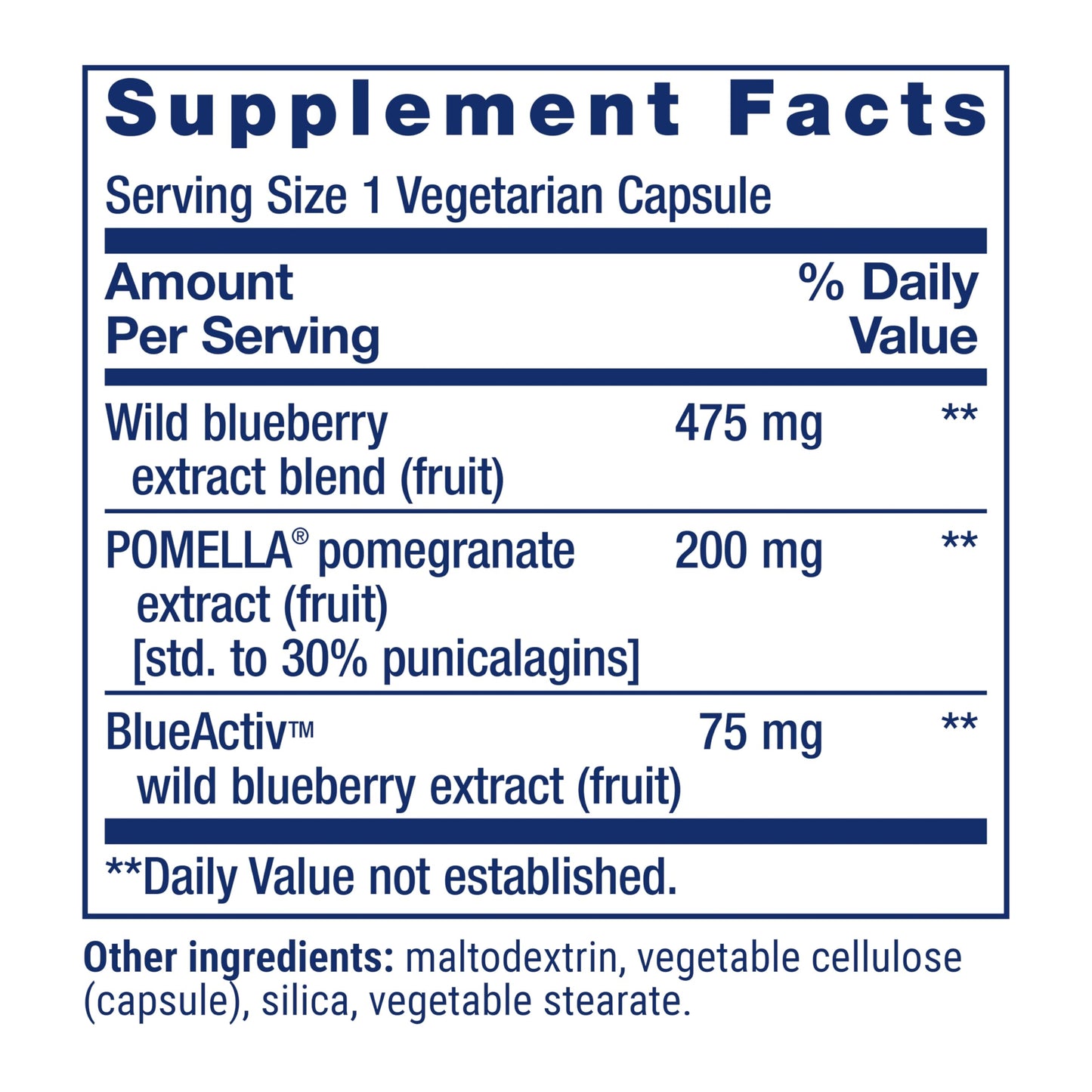 Blueberry Extract & Pomegranate for Arterial Health | 60 Veg Capsules