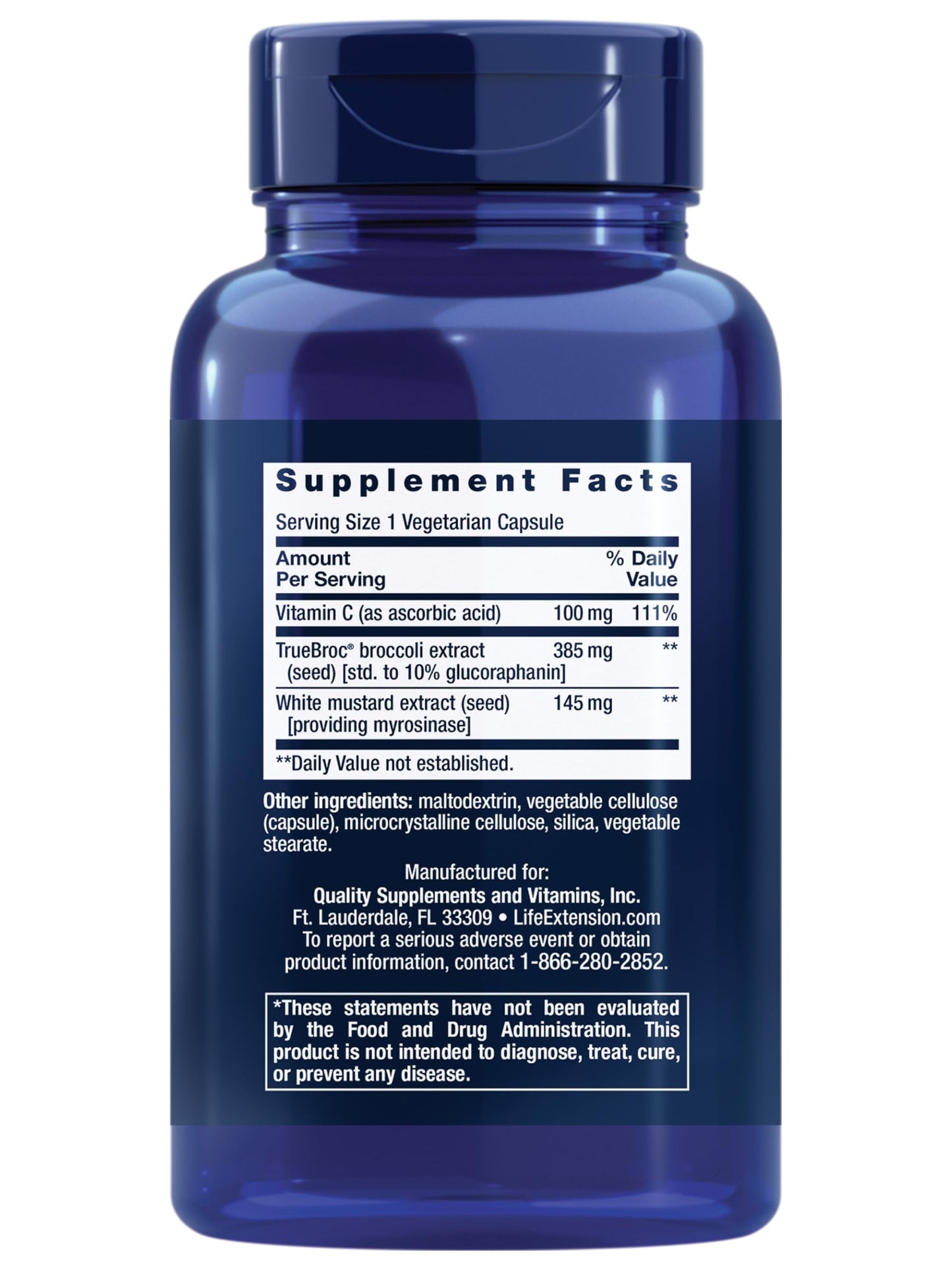 Life Extension Optimized Broccoli with Myrosinase – Once-Daily, Non-GMO