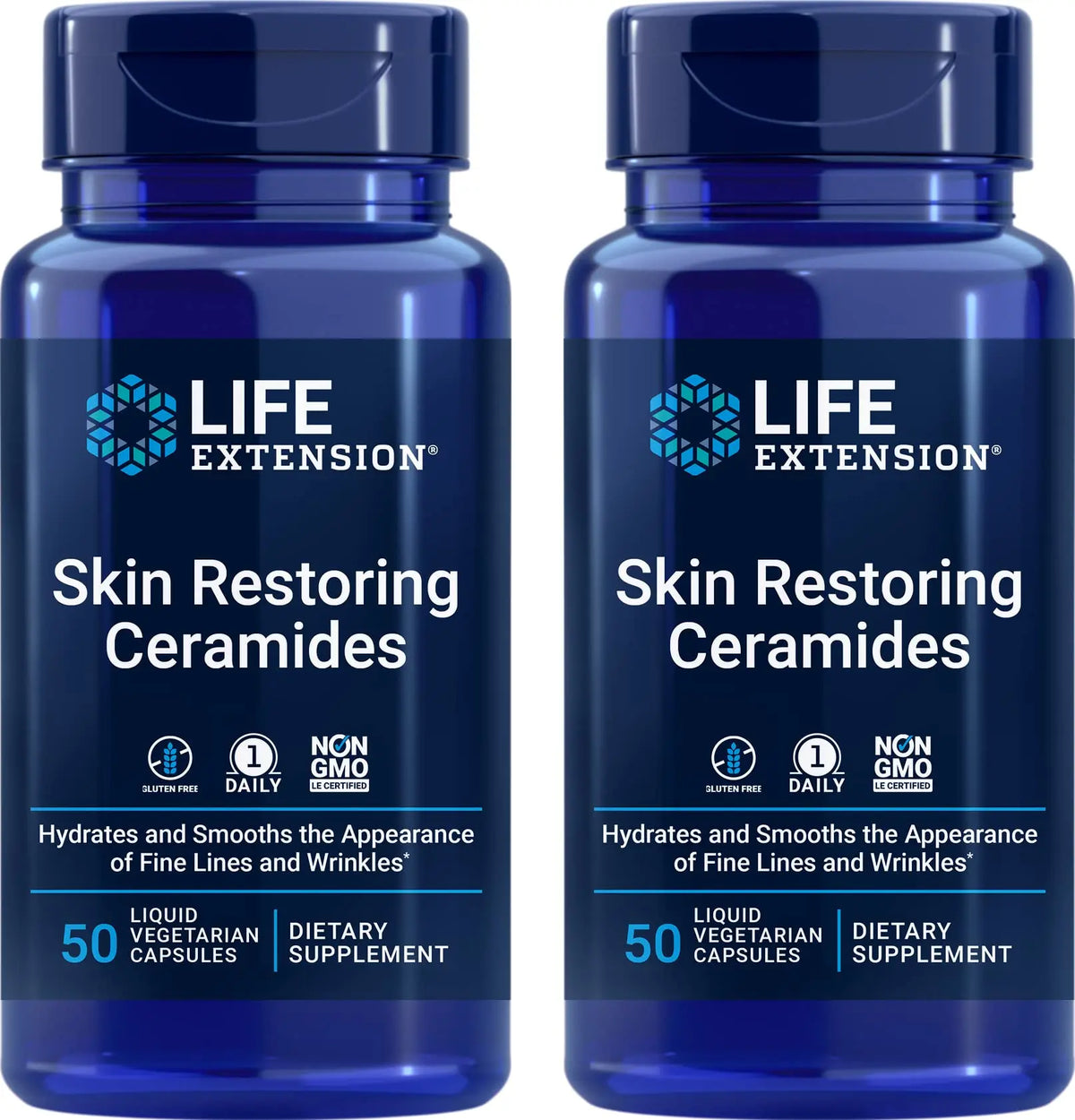 Life Extension Skin Restoring Ceramides – 2 x 50 Liquid Veg Caps | Non-GMO, Vegetarian BritishVita | Premium UK Vitamins & Wellness Supplements