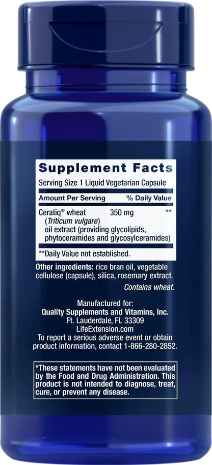 Life Extension Skin Restoring Ceramides – 2 x 50 Liquid Veg Caps | Non-GMO, Vegetarian BritishVita | Premium UK Vitamins & Wellness Supplements