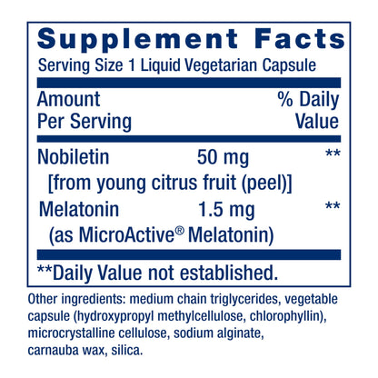 Life Extension Circadian Sleep – Melatonin 1.5 mg with Nobiletin for Sleep Support | Gluten Free, Non-GMO, Vegetarian | 30 Capsules