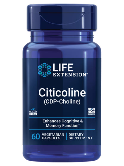 Life Extension Citicoline (CDP-Choline) – 60 Vegetarian Capsules