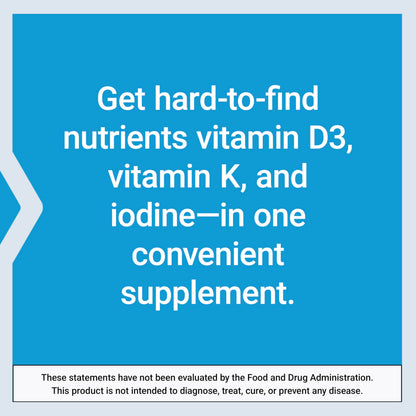 Life Extension Vitamin D3 & K2 with SeaIodine – Bone, Brain & Thyroid Support (Non-GMO, Gluten Free) | 60 Count