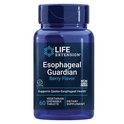 Life Extension Esophageal Guardian – Alginic Acid & Potassium Bicarbonate, 60 Vegetarian Chewable Tablets