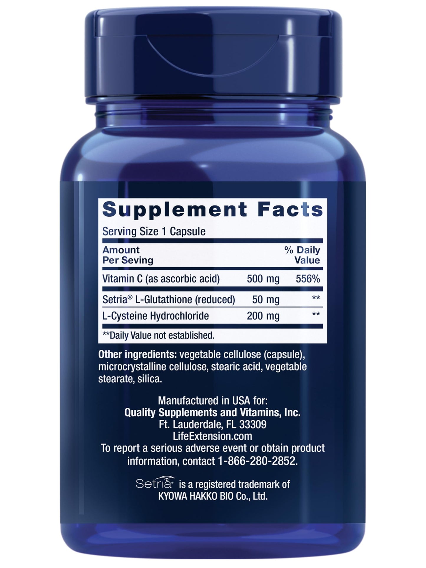 Life Extension Glutathione, Cysteine & C, 500 mg Vitamin C - Liver Health