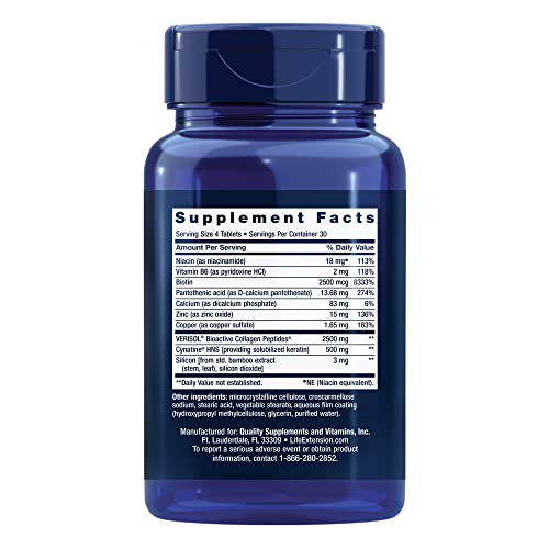 Life Extension Hair, Skin & Nails Collagen Plus - 120 Count