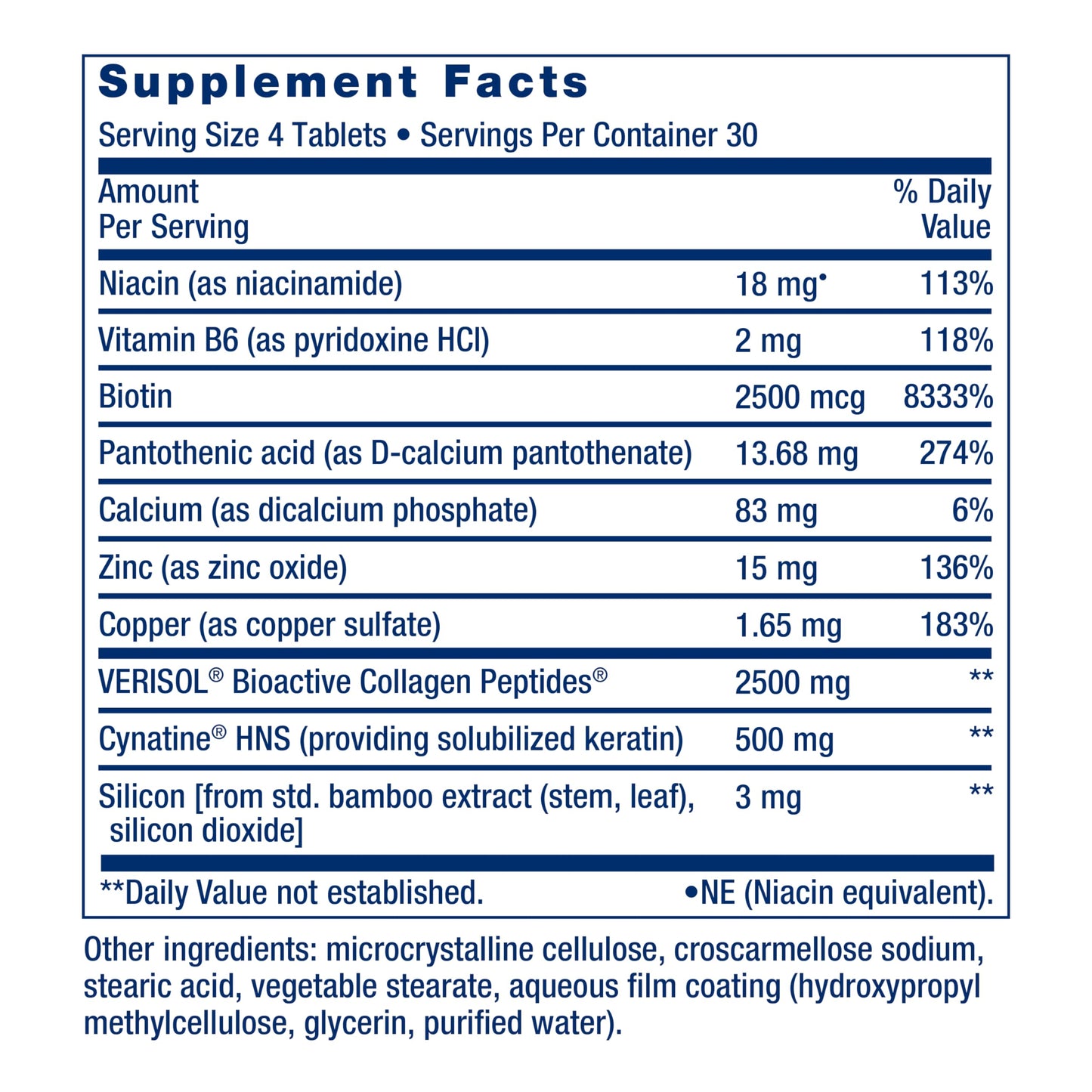 Life Extension Hair, Skin & Nails Collagen Plus - 120 Count