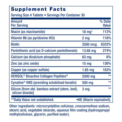 Life Extension Hair, Skin & Nails Collagen Plus - 120 Count