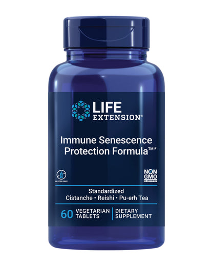 Life Extension Immune Senescence Formula – Standardized Cistanche, Reishi & Pu-erh Tea, 60 Vegetarian Tablets