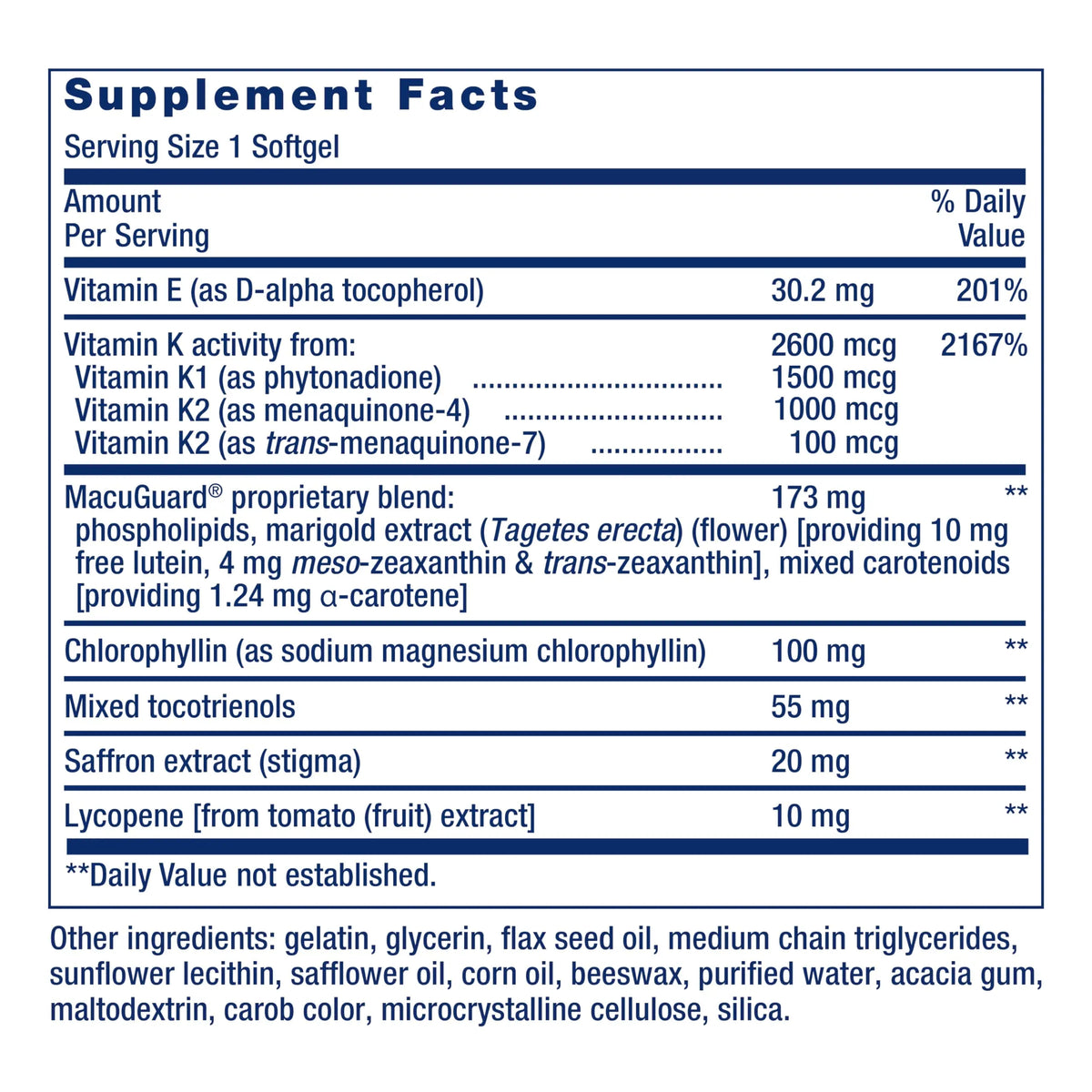 Life Extension Once-Daily Health Booster – Vitamin K1/K2, Vitamin E, Saffron & Lutein | 60 Softgels | Non-GMO, Gluten-Free BritishVita | Premium UK Vitamins & Wellness Supplements