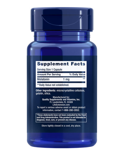 Life Extension Melatonin 1 mg | Restful Sleep & Immune Support | Gluten-Free, Non-GMO