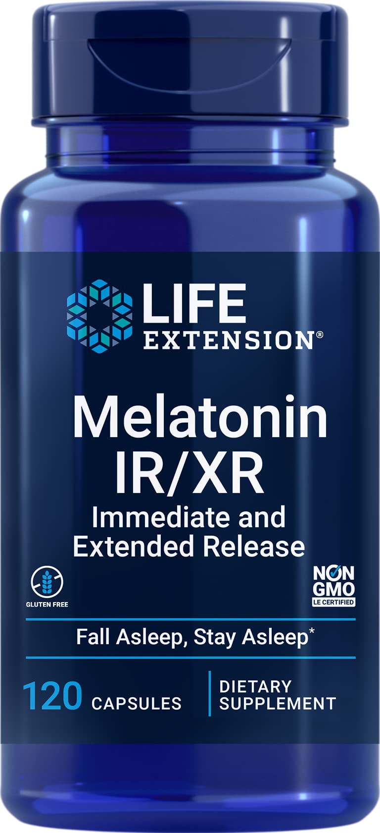 Life Extension Melatonin IR/XR 120 Caps – Fast & 7-Hour Sleep Support