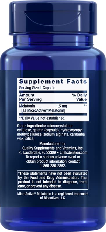 Life Extension Melatonin IR/XR 120 Caps – Fast & 7-Hour Sleep Support