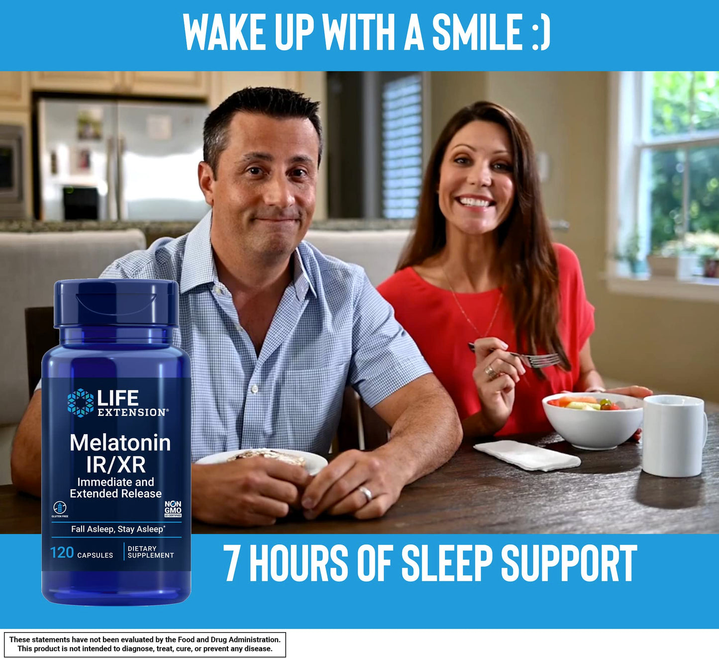 Life Extension Melatonin IR/XR 120 Caps – Fast & 7-Hour Sleep Support