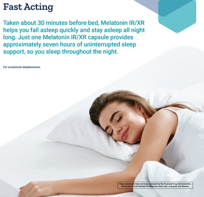 Life Extension Melatonin IR/XR 120 Caps – Fast & 7-Hour Sleep Support