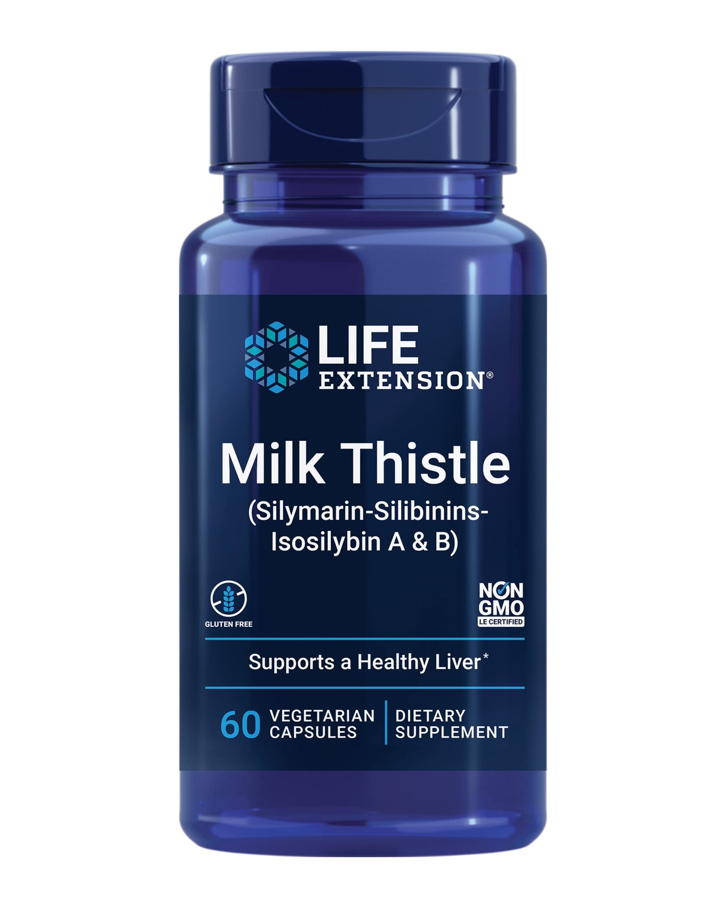 Life Extension Milk Thistle – Full-Spectrum Silymarin for Liver Health | Non-GMO, Gluten-Free, 60 Vegetarian Capsules