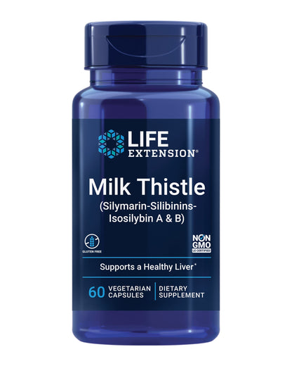 Life Extension Milk Thistle – Full-Spectrum Silymarin for Liver Health | Non-GMO, Gluten-Free, 60 Vegetarian Capsules