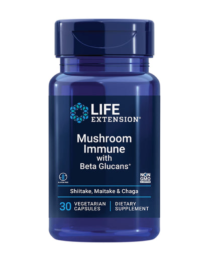 Life Extension Mushroom Immune with Beta Glucans – Immune Support Formula