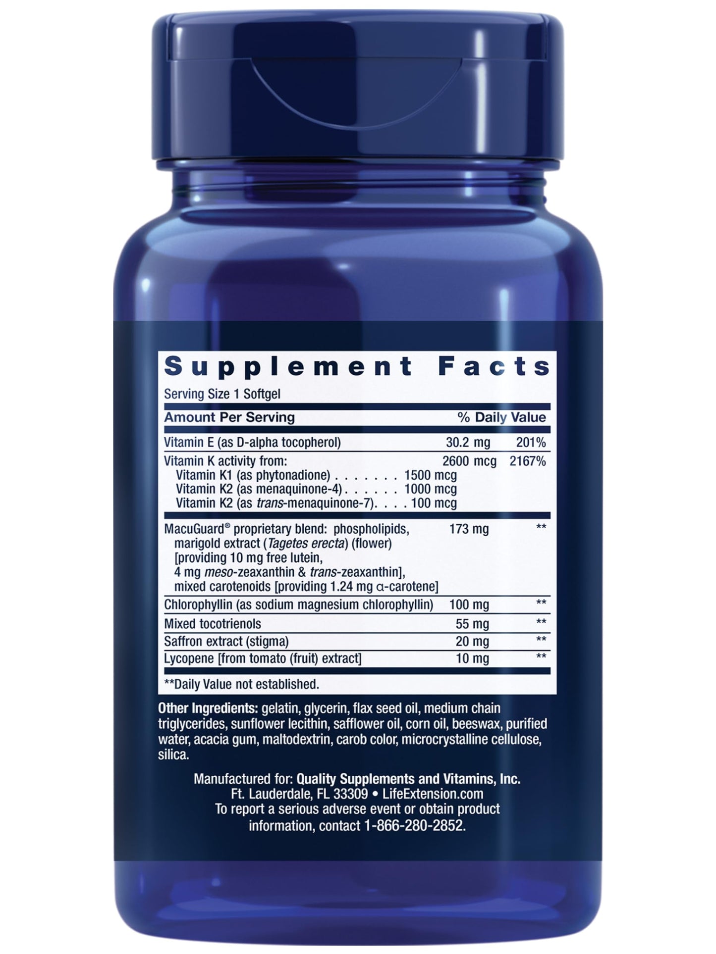 Life Extension Once-Daily Health Booster – Vitamins E, K1 & K2, 30 Softgels