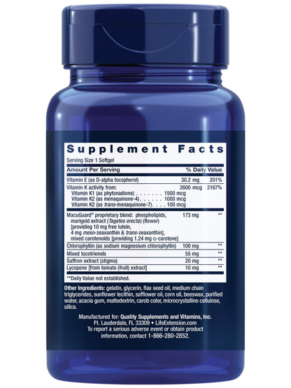 Life Extension Once-Daily Health Booster – Vitamins E, K1 & K2, 30 Softgels