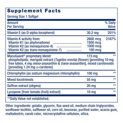 Life Extension Once-Daily Health Booster – Vitamin K1/K2, Vitamin E, Saffron & Lutein | 60 Softgels | Non-GMO, Gluten-Free BritishVita | Premium UK Vitamins & Wellness Supplements
