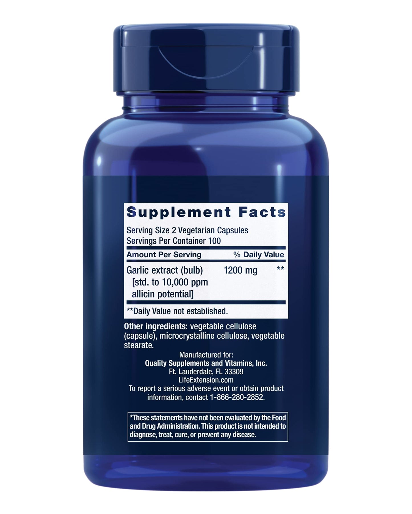 Life Extension Optimized Garlic - Heart Health, Immune Support, 200 Capsules