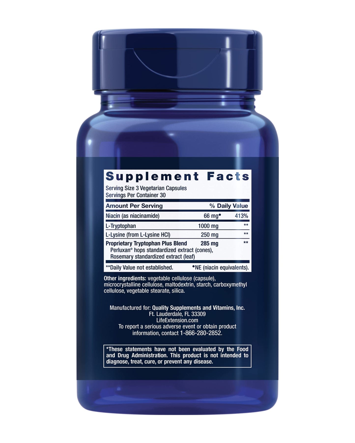 Life Extension Optimized Tryptophan Plus 1000mg | L-Tryptophan Supplement for Sleep & Mood – 90 Capsules