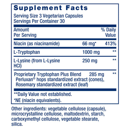 Life Extension Optimized Tryptophan Plus 1000mg | L-Tryptophan Supplement for Sleep & Mood – 90 Capsules