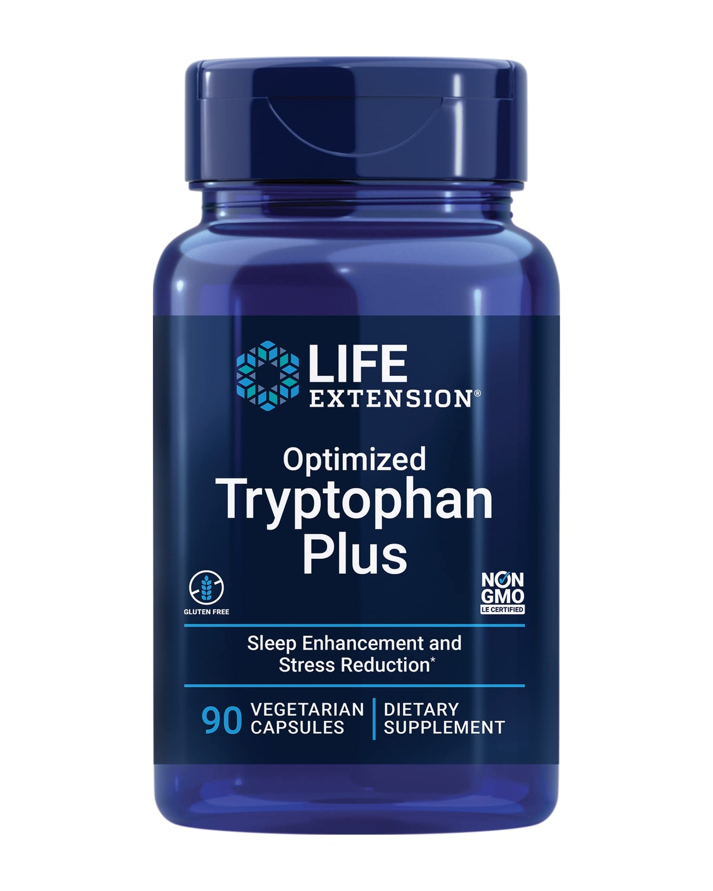 Life Extension Optimized Tryptophan Plus 1000mg | L-Tryptophan Supplement for Sleep & Mood – 90 Capsules