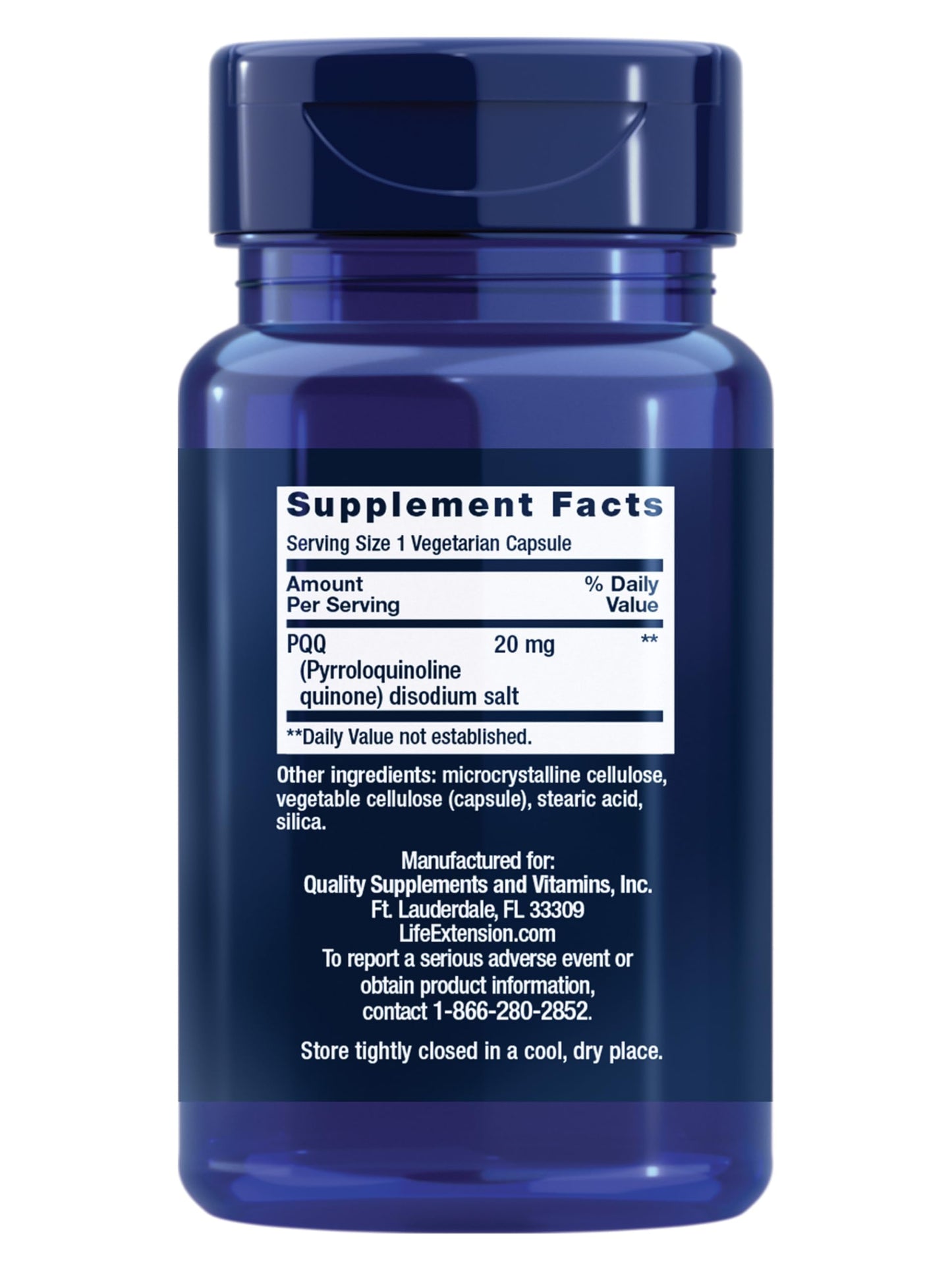 Life Extension PQQ 20 mg – Promotes New Mitochondria | Gluten-Free, Non-GMO, Vegetarian
