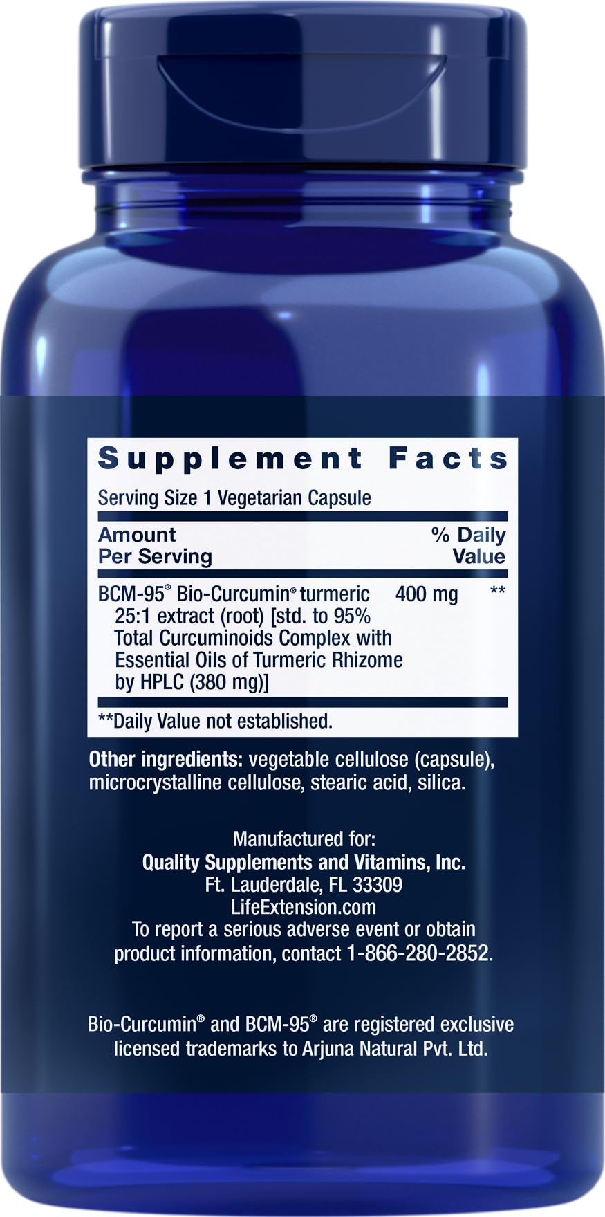 Life Extension Super Bio-Curcumin Turmeric Extract 400 mg - 60 Vegetarian Capsules (Pack of 3)