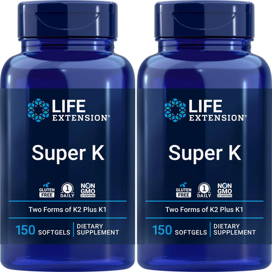 Life Extension Super K – 150 Softgels (Pack of 2) with Vitamin K, K2 & Vitamin C BritishVita | Premium UK Vitamins & Wellness Supplements
