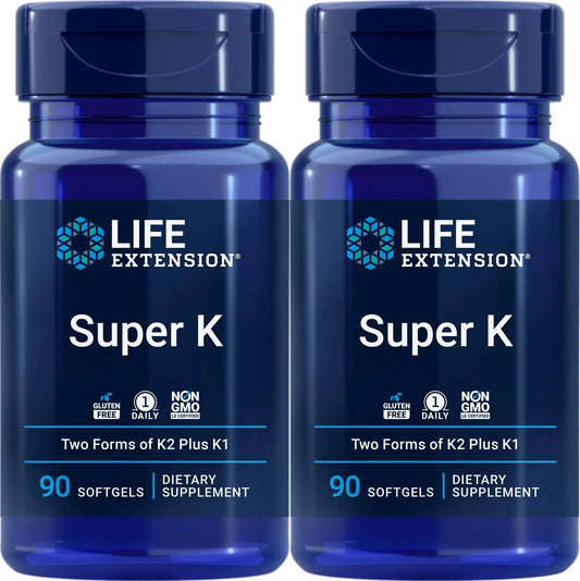 Life Extension Super K, 90 Softgels (Pack of 2) – Triple Vitamin K Formula BritishVita | Premium UK Vitamins & Wellness Supplements