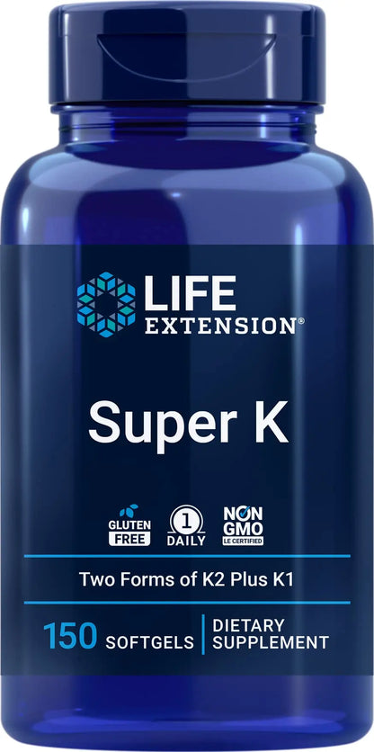 Life Extension Super K – Vitamin K1 & K2 (MK4 & MK7), 150 Softgels BritishVita | Premium UK Vitamins & Wellness Supplements
