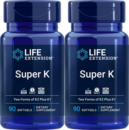 Life Extension Super K, 90 Softgels (Pack of 2) – Triple Vitamin K Formula BritishVita | Premium UK Vitamins & Wellness Supplements