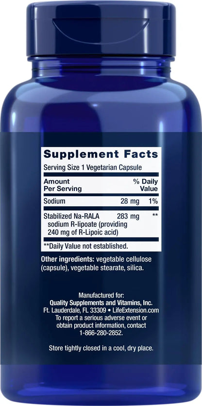 Life Extension Super R-Lipoic Acid 240 mg | 90 Vegetarian Capsules BritishVita | Premium UK Vitamins & Wellness Supplements