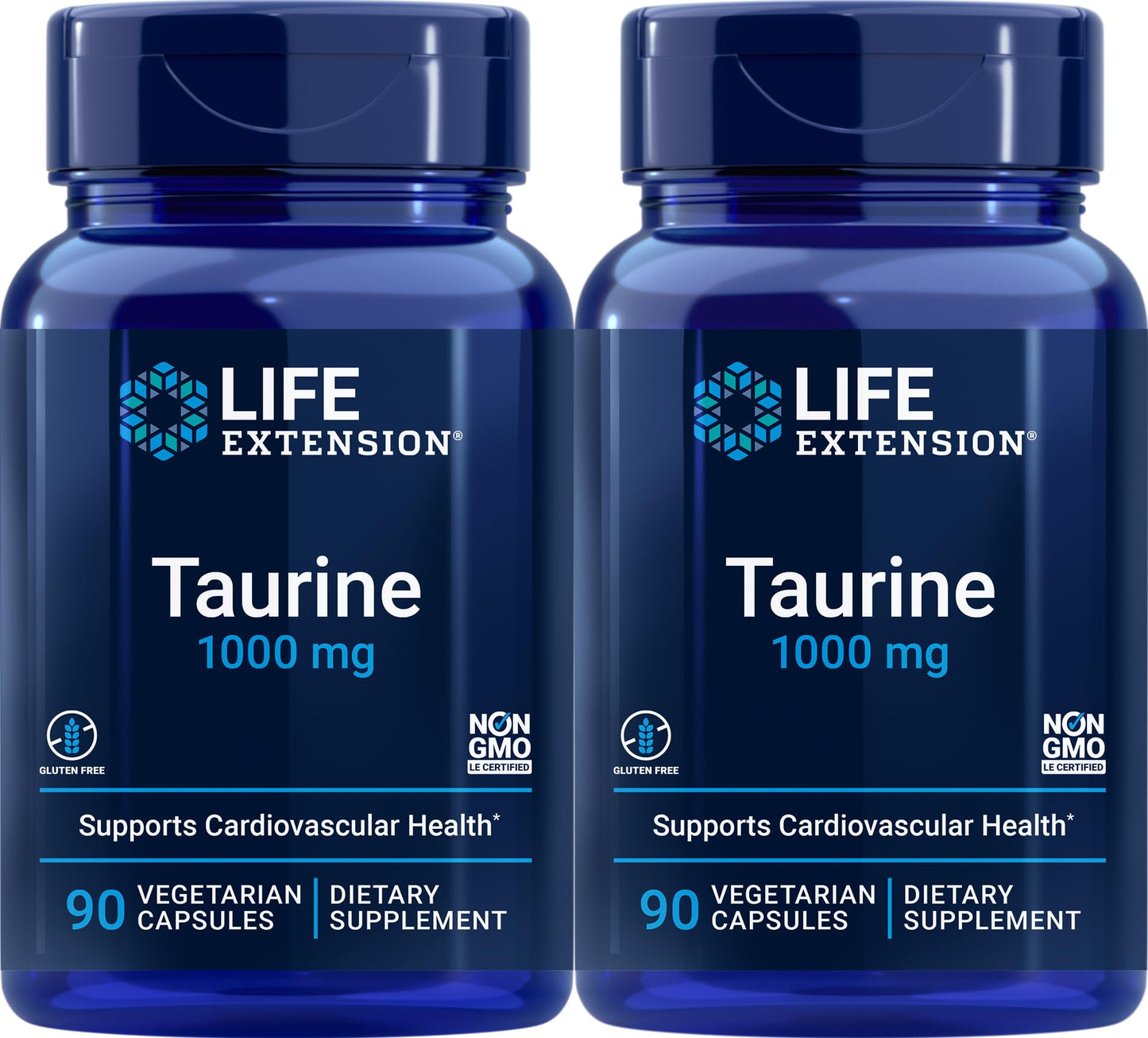 Life Extension Taurine 1,000 mg – 90 Veg Capsules (Pack of 2)