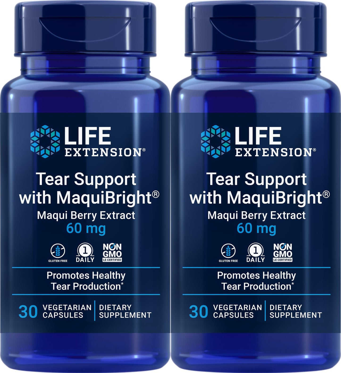 Life Extension Tear Support with MaquiBright 60 mg – 30 Vegetarian Capsules (Pack of 2)