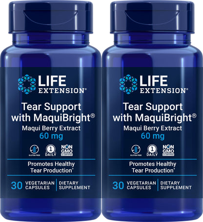 Life Extension Tear Support with MaquiBright 60 mg – 30 Vegetarian Capsules (Pack of 2)