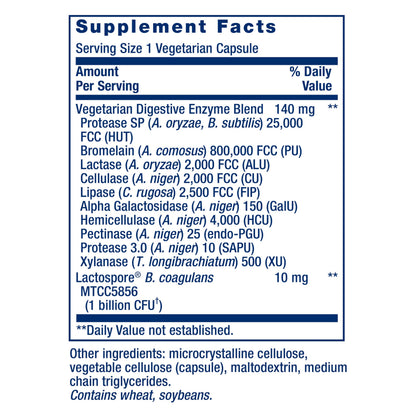 Life Extension Enhanced Super Digestive Enzymes & Probiotics – B. coagulans, 60 Capsules (Non-GMO, Vegetarian)
