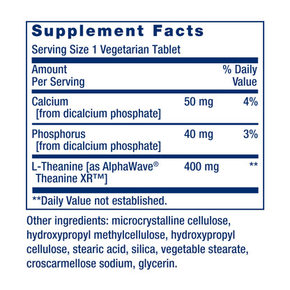 Life Extension Theanine XR Stress Relief – L-Theanine 30 Tablets | Calm, Wakeful Relaxation