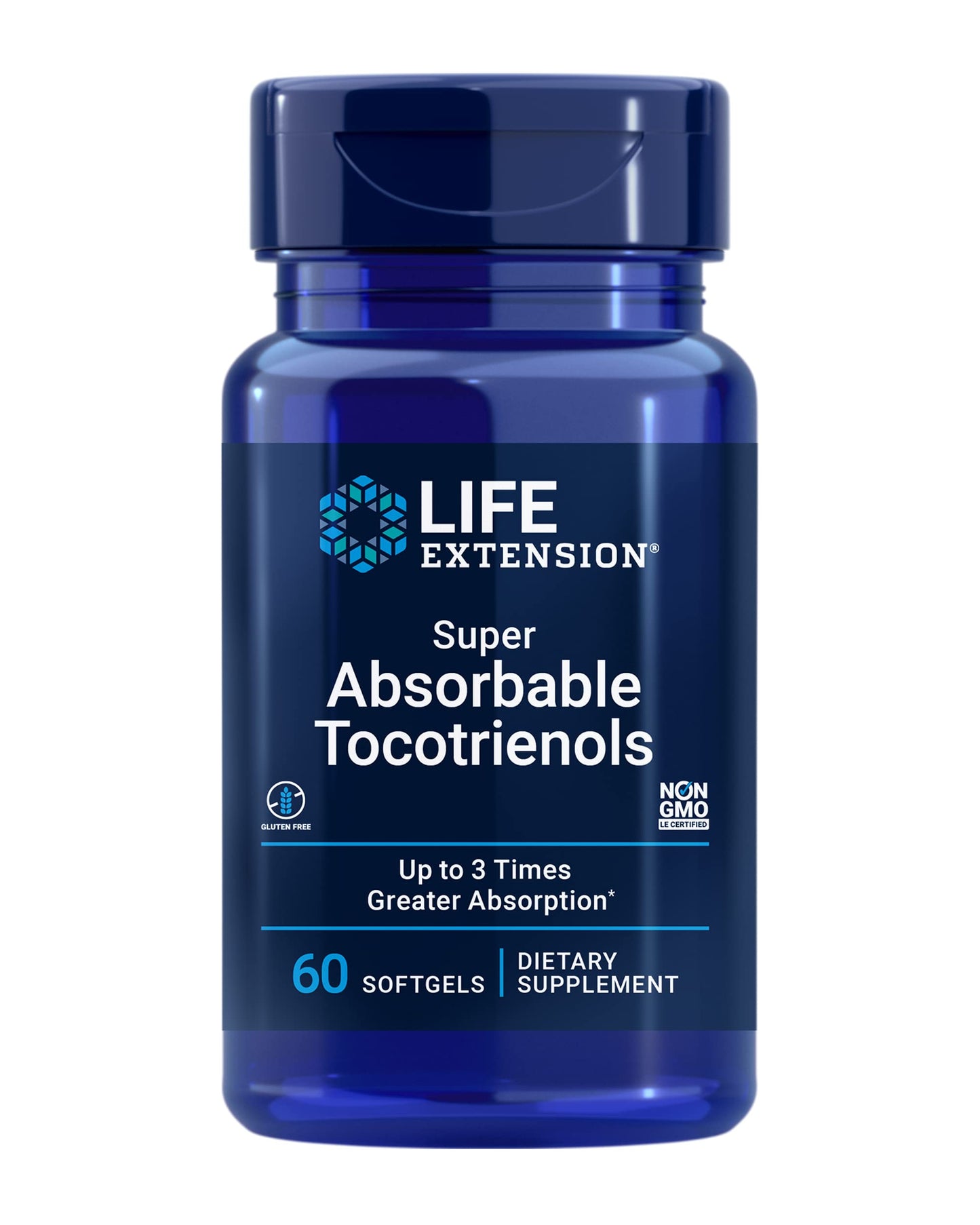 Life Extension Super Absorbable Tocotrienols – Hair Growth & Brain Support, 60 Softgels | Gluten-Free, Non-GMO