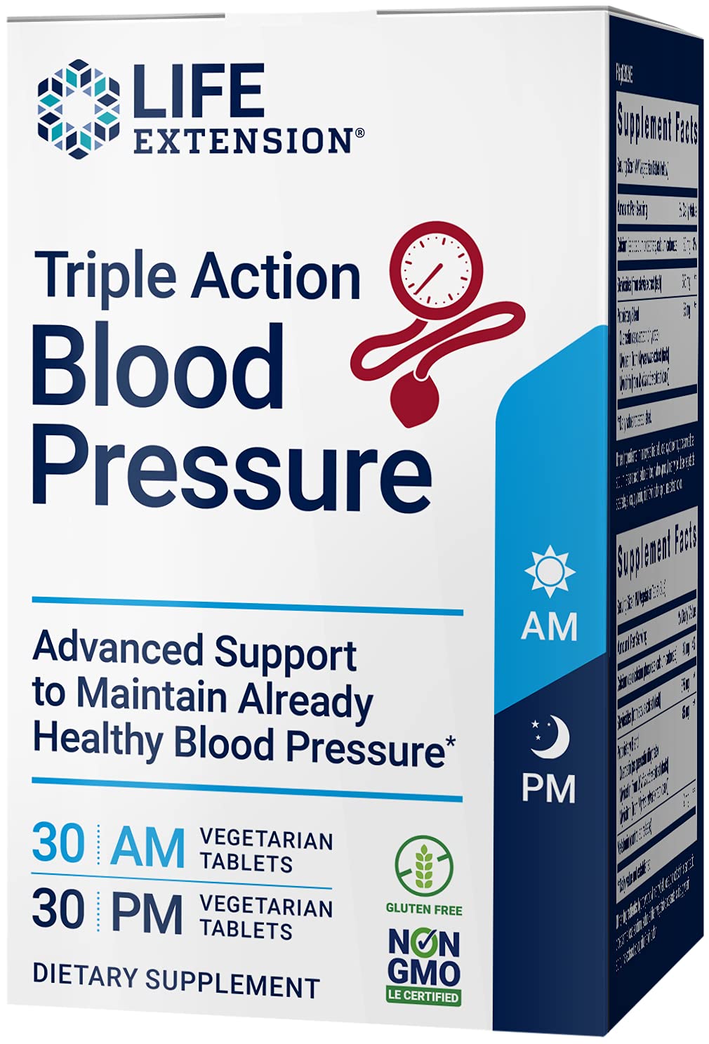 Life Extension Triple Action Blood Pressure – Day & Night Heart Health Support