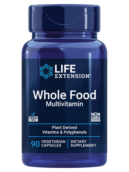 Life Extension Whole Food Multivitamin – Plant-Derived Vitamins, Gluten-Free, 90 Capsules