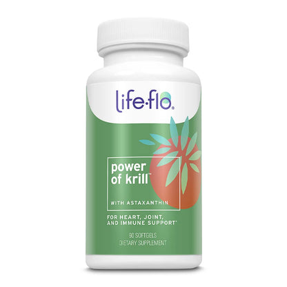 LIFE-FLO Power of Krill | Antarctic Krill Oil with Omega-3s & Astaxanthin | Immune, Heart & Joint Formula | 60ct, 30 Serv