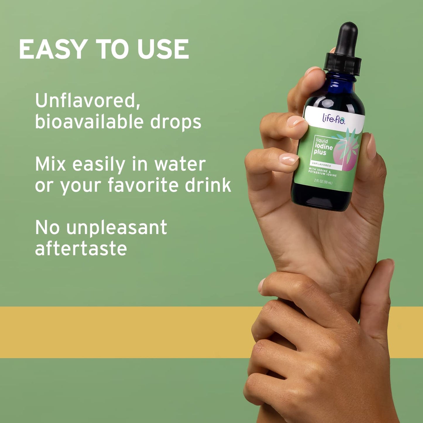 Life-flo Liquid Iodine Plus 150 mcg – Thyroid Support, Unflavored Drops, 2 fl oz