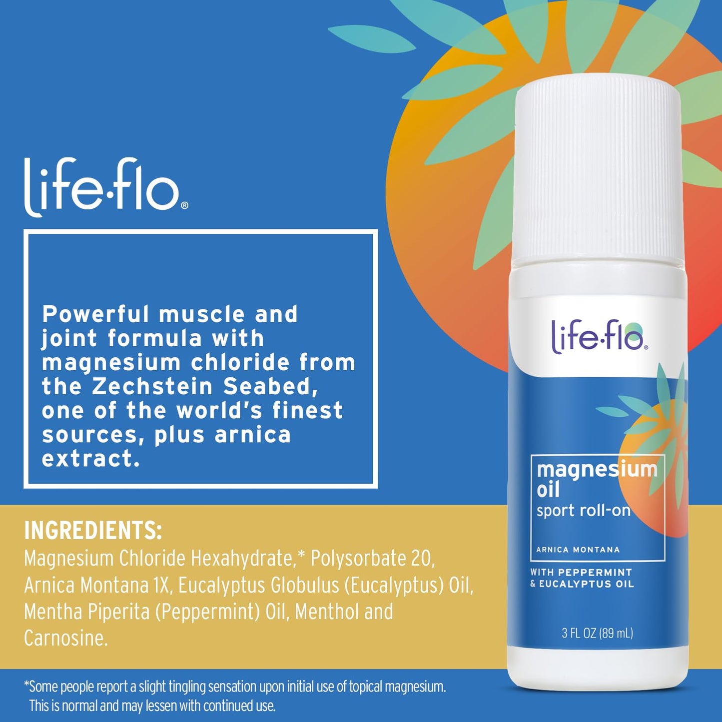 Life-Flo Magnesium Oil Sport Roll-On – Magnesium Roll-On for Adults & Kids, 3 fl oz