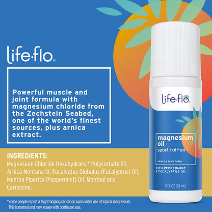 Life-flo Pure Magnesium Oil Spray – Zechstein Seabed Magnesium Chloride, 2oz