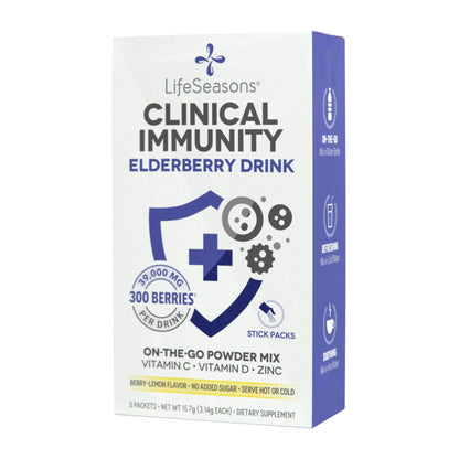 LifeSeasons Clinical Immunity Elderberry Drink Mix – Immunity Booster (5 Pack)