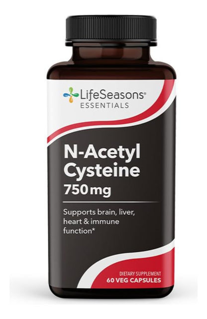 LifeSeasons NAC – N-Acetyl Cysteine for Brain, Liver, Heart & Immunity | 60 Caps